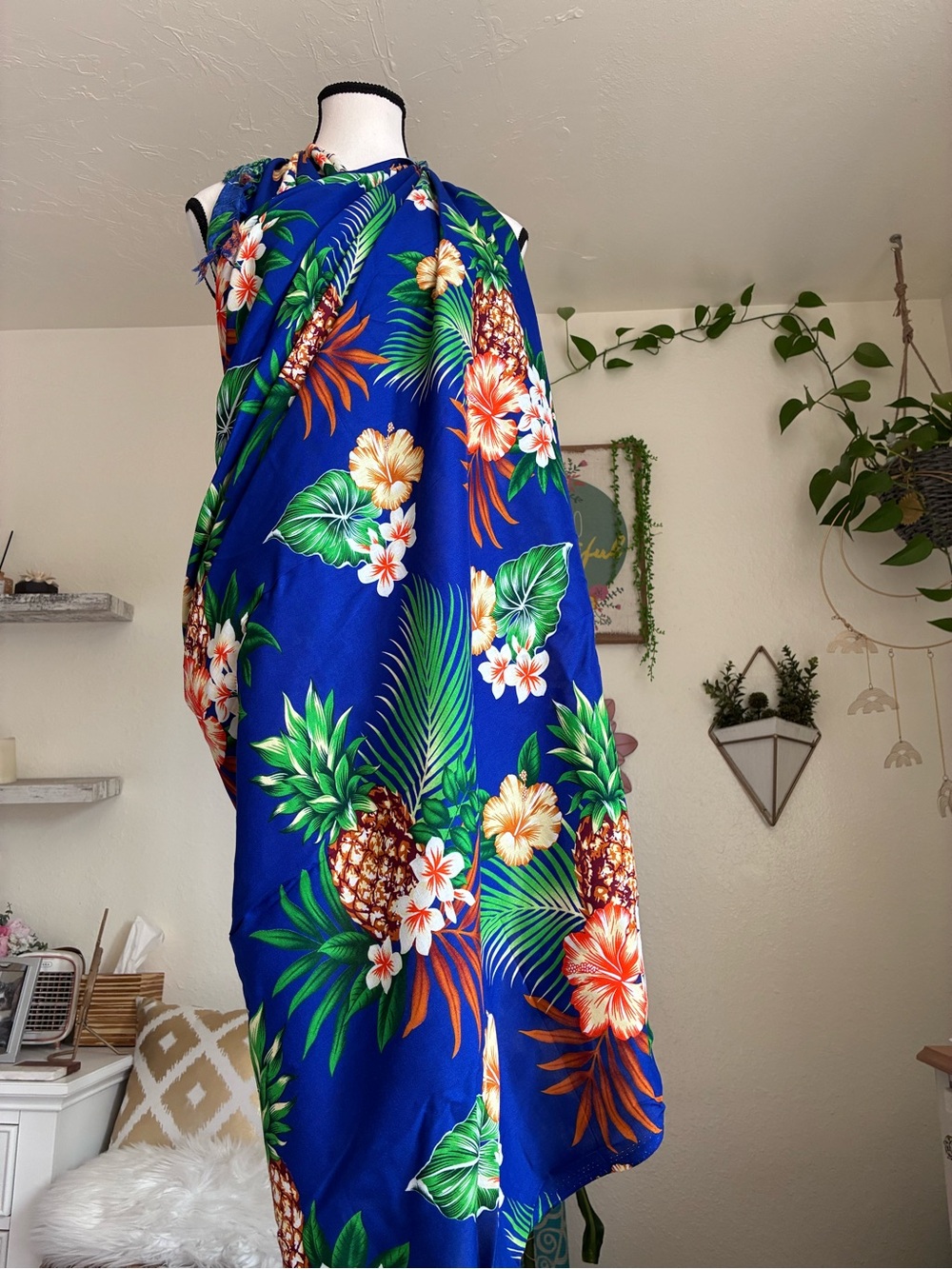 Tropical Pineapple Blue Women’s Swim Sarong